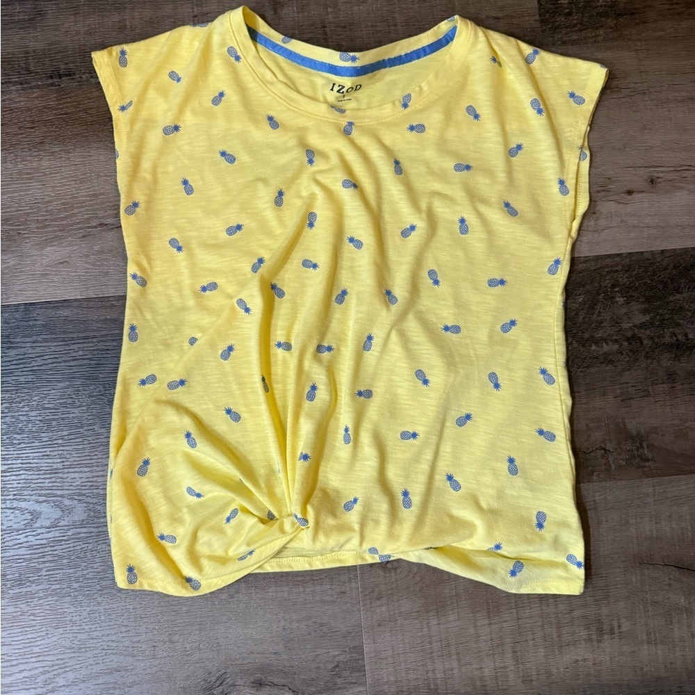 IZOD Yellow Pineapple Print Women's Top